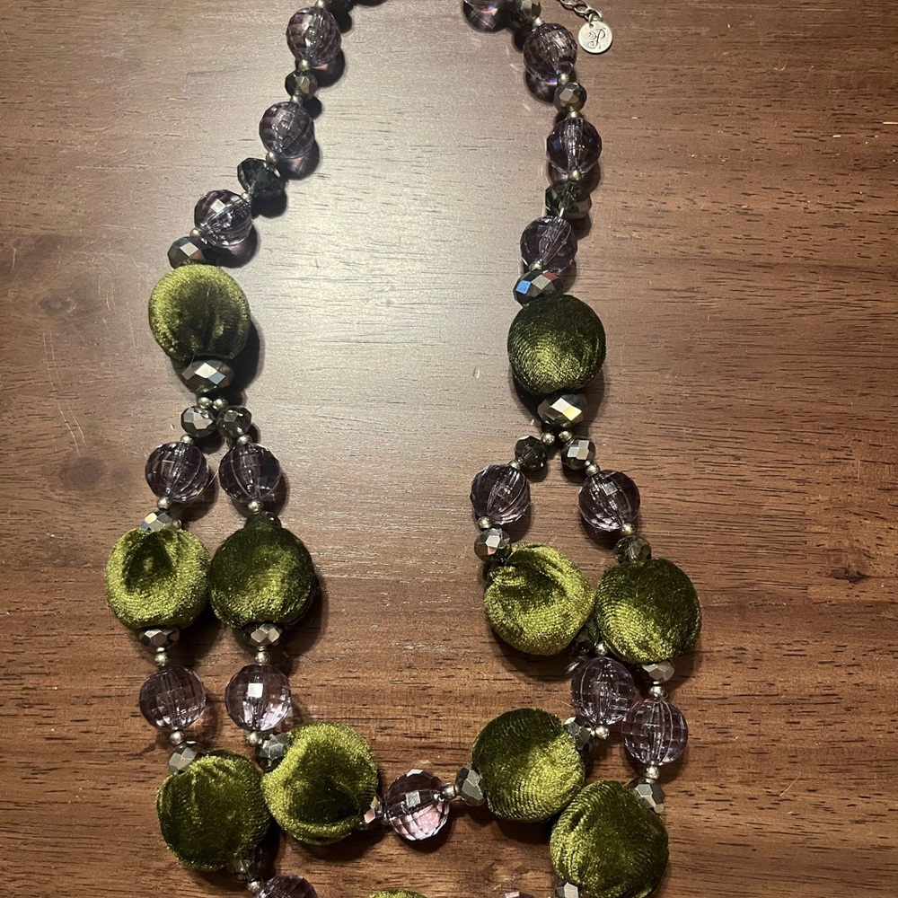 Plunder Design Evergreen Velvet Iridescent Necklace